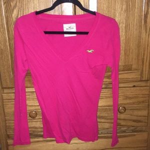 pink hollister long sleeve shirt